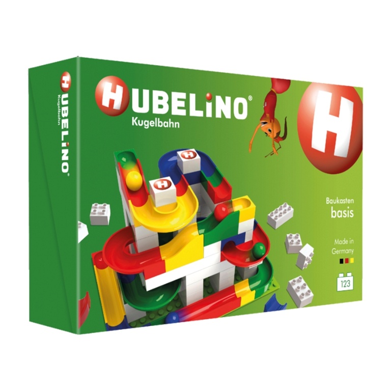 HUBELINO 420480 Kuličková dráha - set s kostkami Basic 123 ks